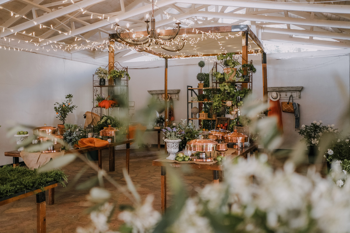 Rustic Wedding Venue with a Lot of Plants 